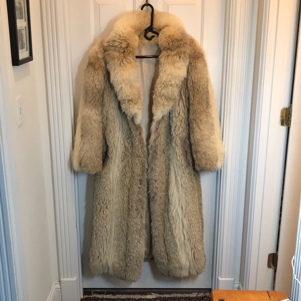 Custom Made Coyote Fur Full Length Coat
